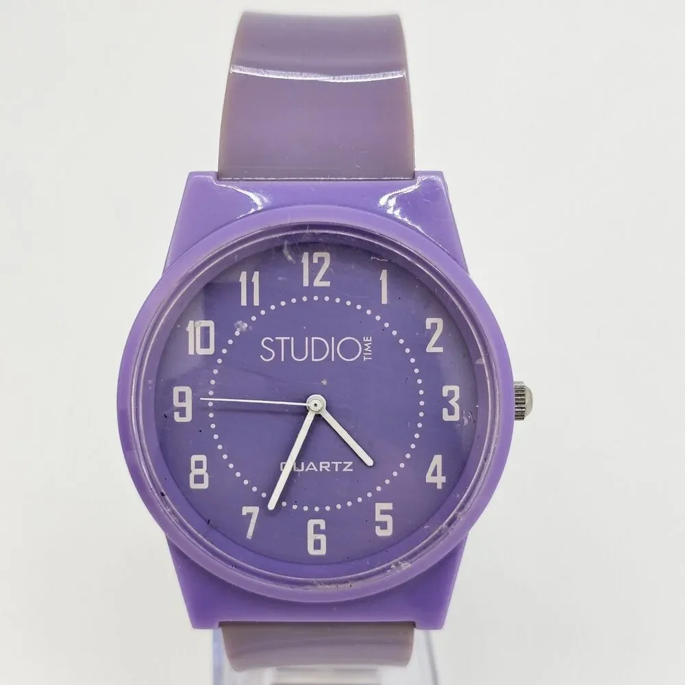 Studio Women's Watch 40MM‎ Lavender Dial Lavender Plastic Bands New Battery